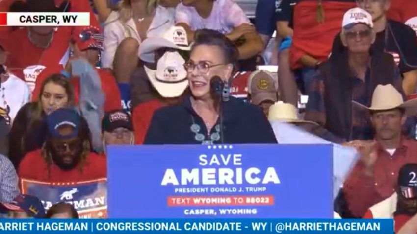 VIDEO: Candidate Harriet Hageman delivers electric “We’re fed up!” speech at Trump rally